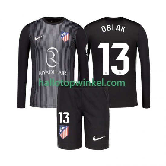 Atlético Madrid Voetbalshirt Jan Oblak 13 Doelman Kleuters/Kids Uit Tenue 2025-2026 Lange Mouw
