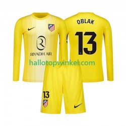 Atlético Madrid Voetbalshirt Jan Oblak 13 Doelman Kleuters/Kids Thuis Tenue 2025-2026 Lange Mouw