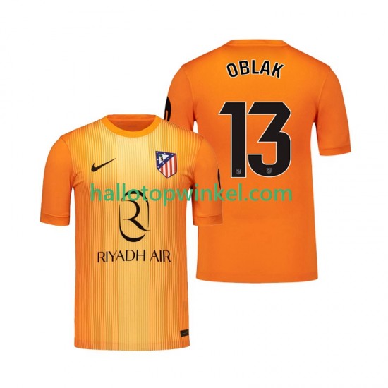 Atlético Madrid Voetbalshirt Jan Oblak 13 Doelman Heren Derde Tenue 2025-2026 Korte Mouw