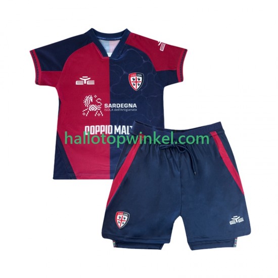 Cagliari Voetbalshirt Kleuters/Kids Thuis Tenue 2025-2026 Korte Mouw