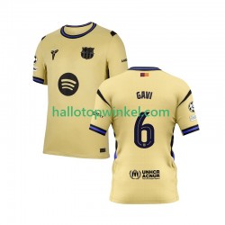 FC Barcelona Voetbalshirt Gavi 6 Champions League Heren Uit Tenue 2025-2026 Korte Mouw