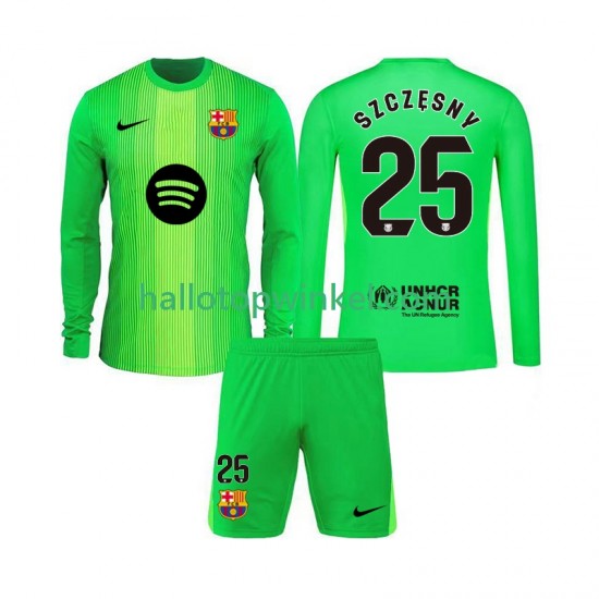 FC Barcelona Voetbalshirt Szczesny 25 Doelman Kleuters/Kids Thuis Tenue 2025-2026 Lange Mouw