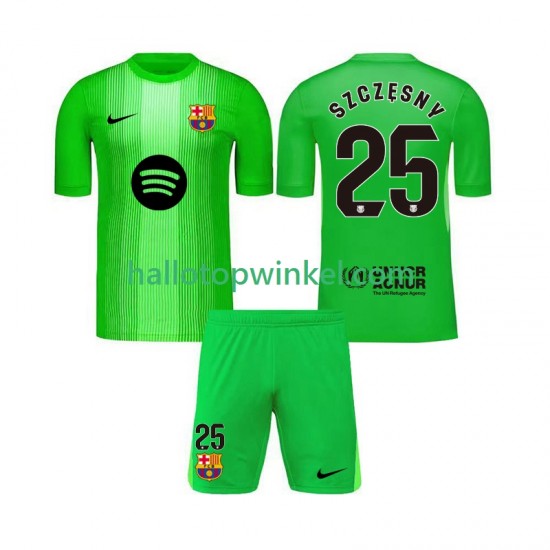 FC Barcelona Voetbalshirt Szczesny 25 Doelman Kleuters/Kids Thuis Tenue 2025-2026 Korte Mouw