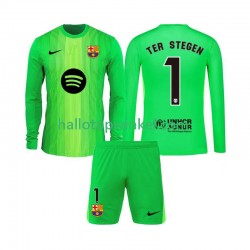 FC Barcelona Voetbalshirt Ter Stegen 1 Doelman Kleuters/Kids Thuis Tenue 2025-2026 Lange Mouw
