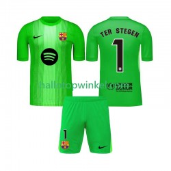 FC Barcelona Voetbalshirt Ter Stegen 1 Doelman Kleuters/Kids Thuis Tenue 2025-2026 Korte Mouw