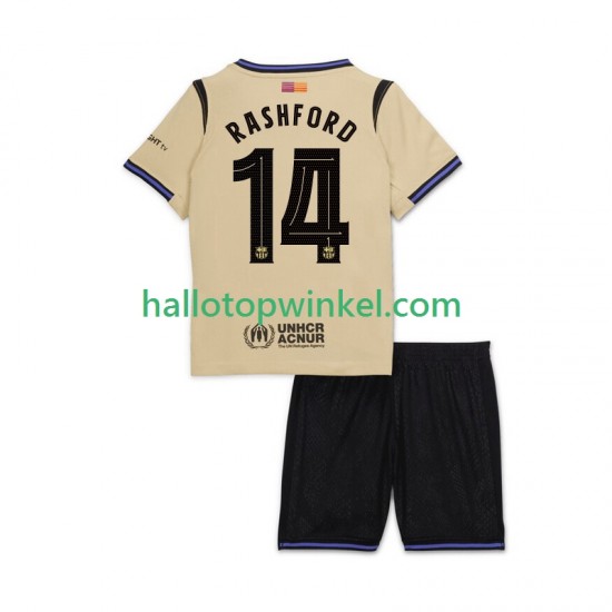 FC Barcelona Voetbalshirt Marcus Rashford 14 UCL Kleuters/Kids Uit Tenue 2025-2026 Korte Mouw
