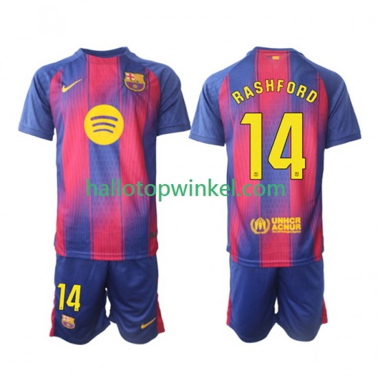 FC Barcelona Voetbalshirt Marcus Rashford 14 Kleuters/Kids Thuis Tenue 2025-2026 Korte Mouw