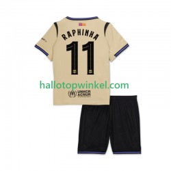 FC Barcelona Voetbalshirt Raphinha 11 UCL Kleuters/Kids Uit Tenue 2025-2026 Korte Mouw