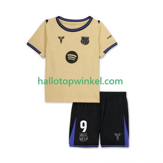 FC Barcelona Voetbalshirt Robert Lewandowski 9 UCL Kleuters/Kids Uit Tenue 2025-2026 Korte Mouw
