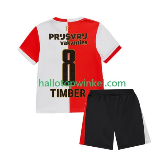 Feyenoord Rotterdam Voetbalshirt Quinten Timber 8 Kleuters/Kids Thuis Tenue 2025-2026 Korte Mouw