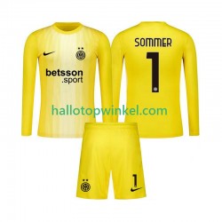 Inter Milan Voetbalshirt Yann Sommer 1 Doelman Kleuters/Kids Uit Tenue 2025-2026 Lange Mouw
