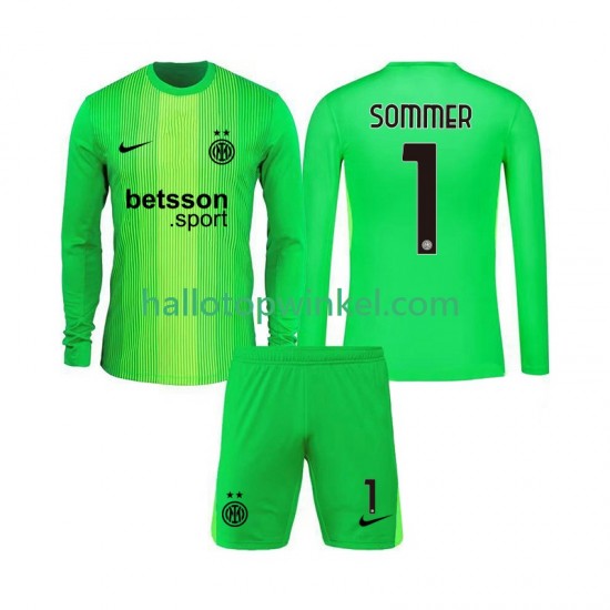 Inter Milan Voetbalshirt Yann Sommer 1 Doelman Kleuters/Kids Derde Tenue 2025-2026 Lange Mouw
