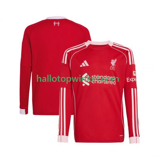 Liverpool Voetbalshirt Heren Thuis Tenue 2025-2026 Lange Mouw