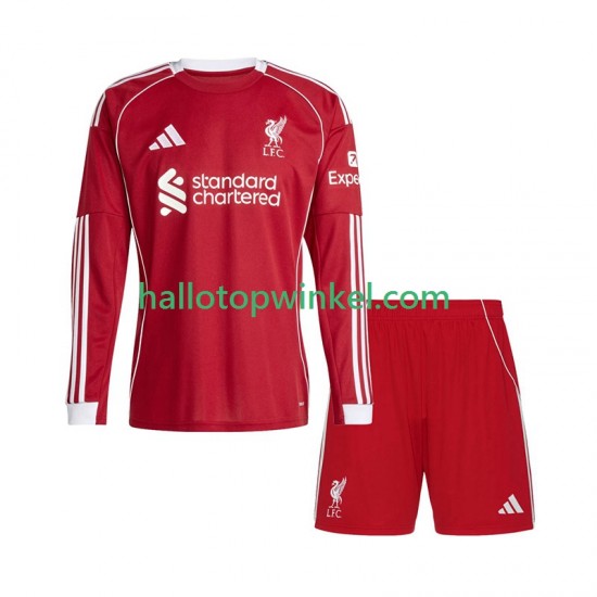 Liverpool Voetbalshirt Kleuters/Kids Thuis Tenue 2025-2026 Lange Mouw