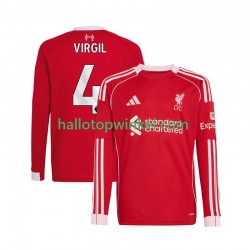 Liverpool Voetbalshirt Virgil van Dijk 4 Heren Thuis Tenue 2025-2026 Lange Mouw