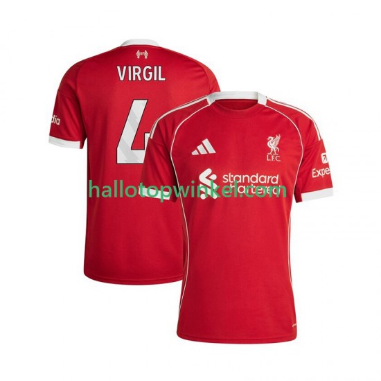 Liverpool Voetbalshirt Virgil van Dijk 4 Heren Thuis Tenue 2025-2026 Korte Mouw