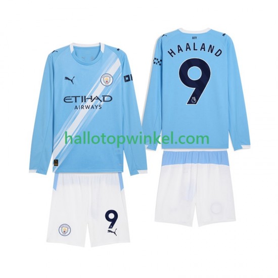 Manchester City Voetbalshirt Erling Haaland 9 Kleuters/Kids Thuis Tenue 2025-2026 Lange Mouw