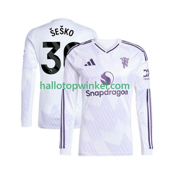 Manchester United Voetbalshirt Benjamin Sesko 30 Heren Uit Tenue 2025-2026 Lange Mouw