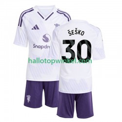 Manchester United Voetbalshirt Benjamin Sesko 30 Kleuters/Kids Uit Tenue 2025-2026 Korte Mouw