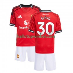 Manchester United Voetbalshirt Benjamin Sesko 30 Kleuters/Kids Thuis Tenue 2025-2026 Korte Mouw