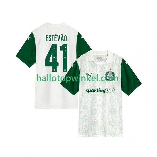 Palmeiras Voetbalshirt Estevao 41 Heren Uit Tenue 2025-2026 Korte Mouw