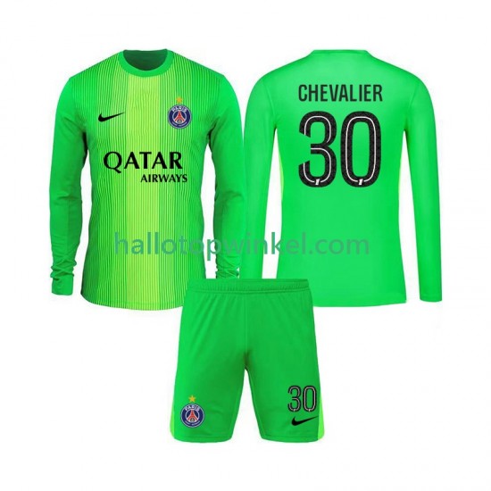 Paris Saint-Germain Voetbalshirt Lucas Chevalier 30 Doelman Kleuters/Kids Uit Tenue 2025-2026 Lange Mouw