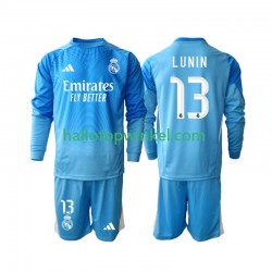 Real Madrid Voetbalshirt Andriy Lunin 13 Doelman Kleuters/Kids Thuis Tenue 2025-2026 Lange Mouw