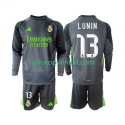 Real Madrid Voetbalshirt Andriy Lunin 13 Doelman Kleuters/Kids Derde Tenue 2025-2026 Lange Mouw