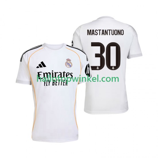 Real Madrid Voetbalshirt Mastantuono 30 Heren Thuis Tenue 2025-2026 Korte Mouw
