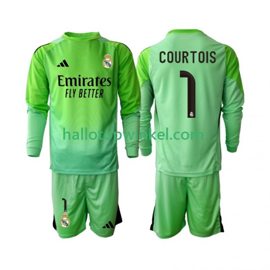 Real Madrid Voetbalshirt Thibaut Courtois 1 Kleuters/Kids Uit Tenue 2025-2026 Lange Mouw