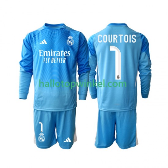 Real Madrid Voetbalshirt Thibaut Courtois 1 Kleuters/Kids Thuis Tenue 2025-2026 Lange Mouw
