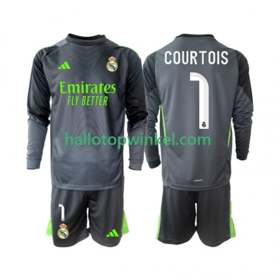 Real Madrid Voetbalshirt Thibaut Courtois 1 Kleuters/Kids Derde Tenue 2025-2026 Lange Mouw