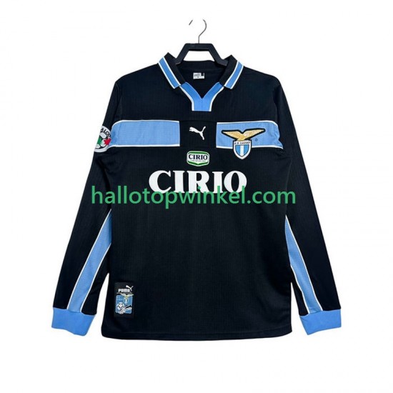 SS Lazio Voetbalshirt 1998 Retro Heren Uit Tenue 1999 Lange Mouw