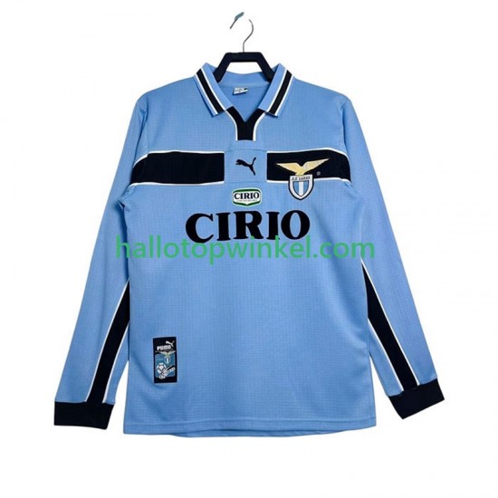 SS Lazio Voetbalshirt 1998 Retro Heren Thuis Tenue 1999 Lange Mouw