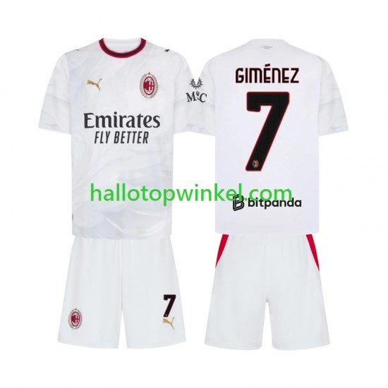 AC Milan Voetbalshirt Gimenez 7 Kleuters/Kids Uit Tenue 2026-2027 Korte Mouw