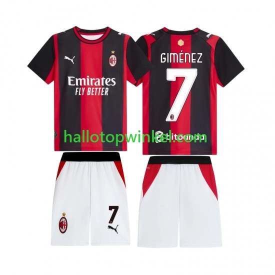 AC Milan Voetbalshirt Gimenez 7 Kleuters/Kids Thuis Tenue 2026-2027 Korte Mouw