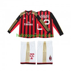 AC Milan Voetbalshirt Kaka 22 2013 2014 Retro Kleuters/Kids Thuis Tenue Lange Mouw