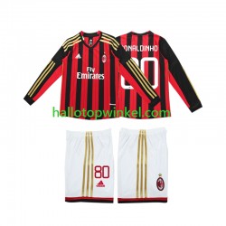 AC Milan Voetbalshirt RONALDINHO 80 2013 2014 Retro Kleuters/Kids Thuis Tenue Lange Mouw
