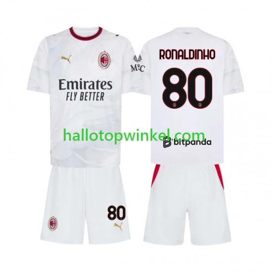 AC Milan Voetbalshirt Ronaldinho 80 Kleuters/Kids Uit Tenue 2026-2027 Korte Mouw