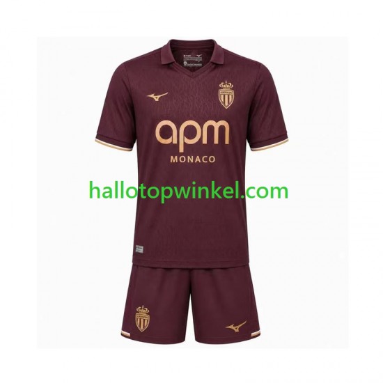 AS Monaco Voetbalshirt Kleuters/Kids Uit Tenue 2026-2027 Korte Mouw