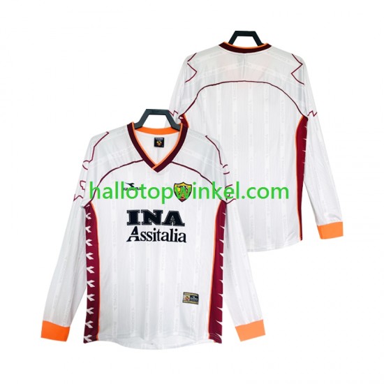 AS Roma Voetbalshirt 2000 Retro Heren Uit Tenue 1999 Lange Mouw