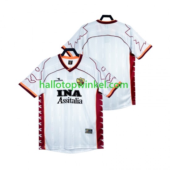AS Roma Voetbalshirt 2000 Retro Heren Uit Tenue 1999 Korte Mouw