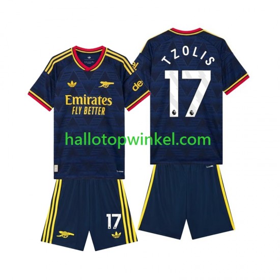 Arsenal Voetbalshirt Christos Tzolis 17 Kleuters/Kids Uit Tenue 2026-2027 Korte Mouw