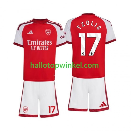 Arsenal Voetbalshirt Christos Tzolis 17 Kleuters/Kids Thuis Tenue 2026-2027 Korte Mouw