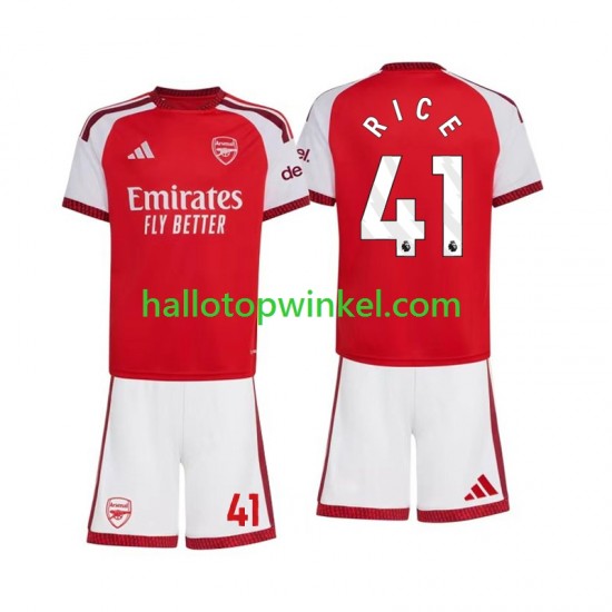 Arsenal Voetbalshirt Declan Rice 41 Kleuters/Kids Thuis Tenue 2026-2027 Korte Mouw