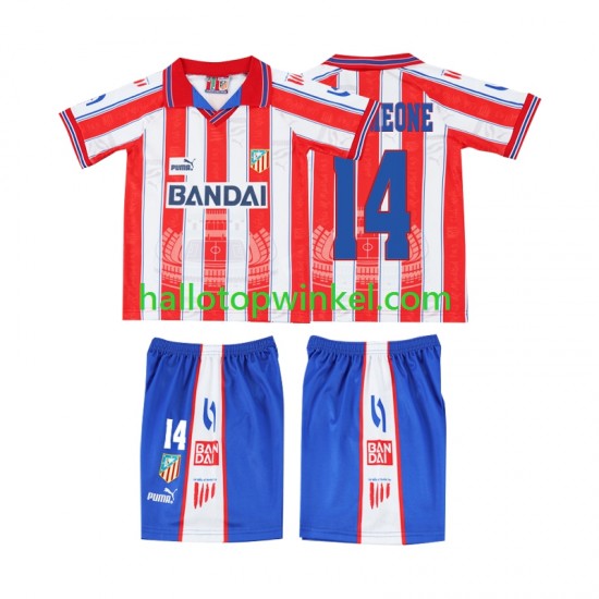 Atlético Madrid Voetbalshirt SIMEONE 14 1996 1997 Retro Kleuters/Kids Thuis Tenue Korte Mouw