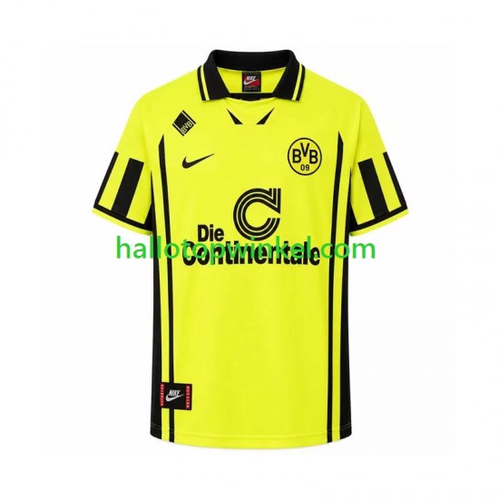 Borussia Dortmund Voetbalshirt 1996 Retro Heren Thuis Tenue Korte Mouw