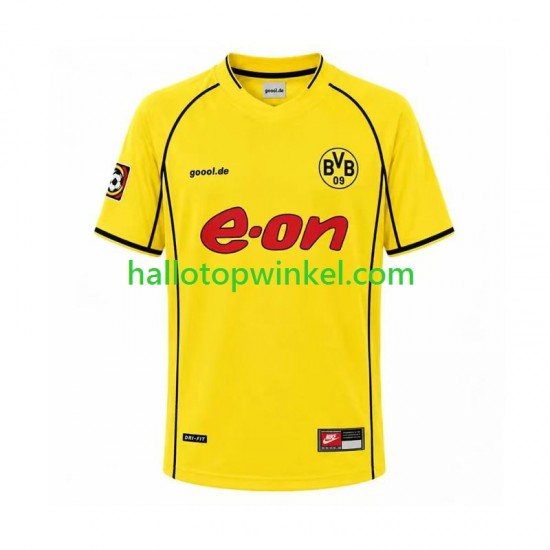 Borussia Dortmund Voetbalshirt 2002 Retro Heren Thuis Tenue Korte Mouw