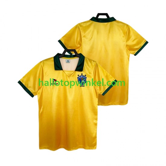 Brazilië Voetbalshirt 1988 Retro Heren Thuis Tenue Korte Mouw
