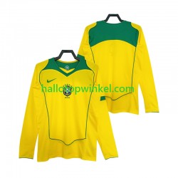 Brazilië Voetbalshirt Retro Heren Thuis Tenue 2004 Lange Mouw